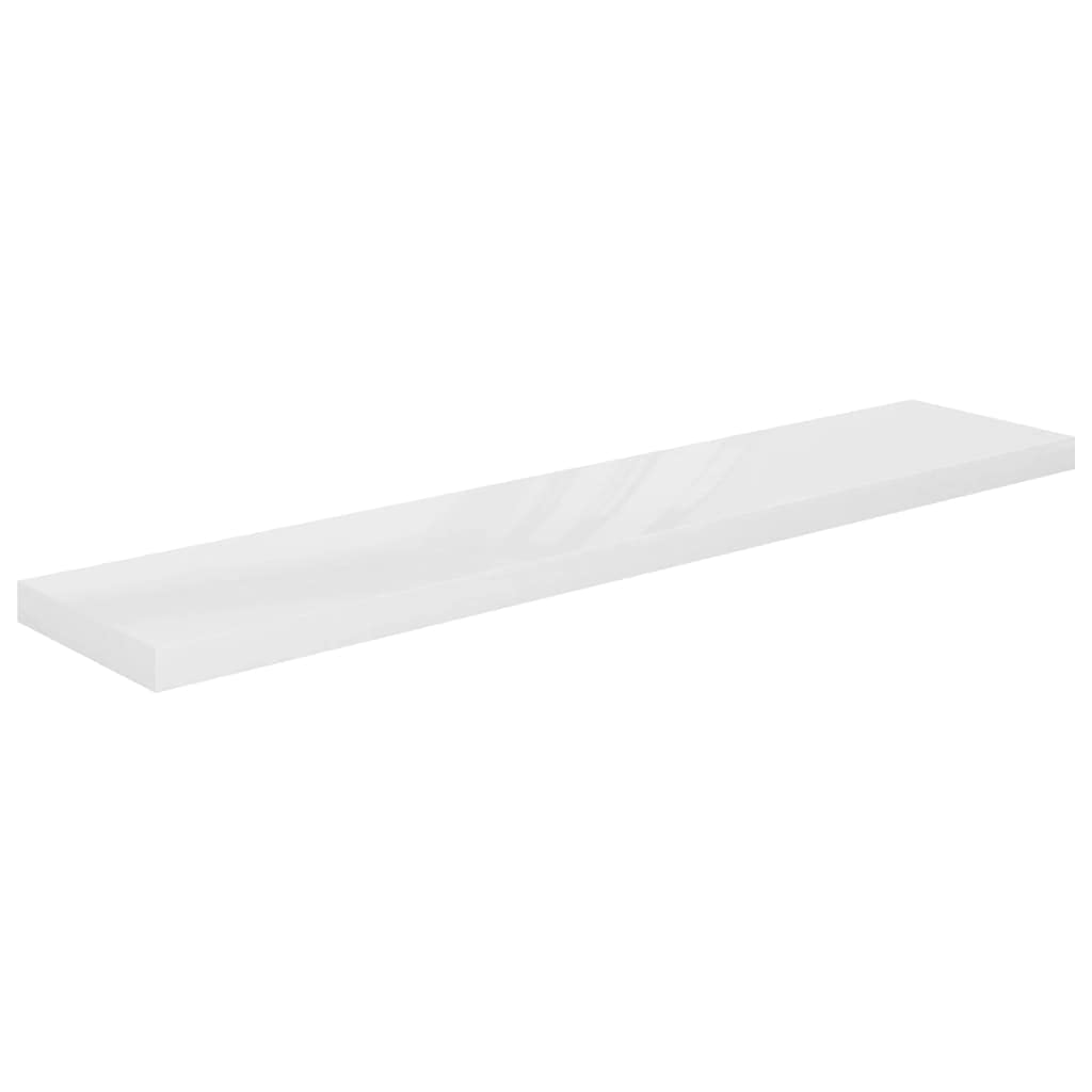 vidaXL Floating Wall Shelf in High Gloss White - Stylish, Durable and Easy-to-Install for Living Room, Bedroom or Office Spaces - Honeycomb MDF Construction