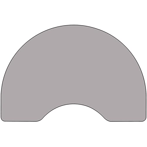 Flash Furniture Mobile Kidney Thermal Laminate Activity Table With Height Adjustable Short Legs, 48'W X 72'L, Gray