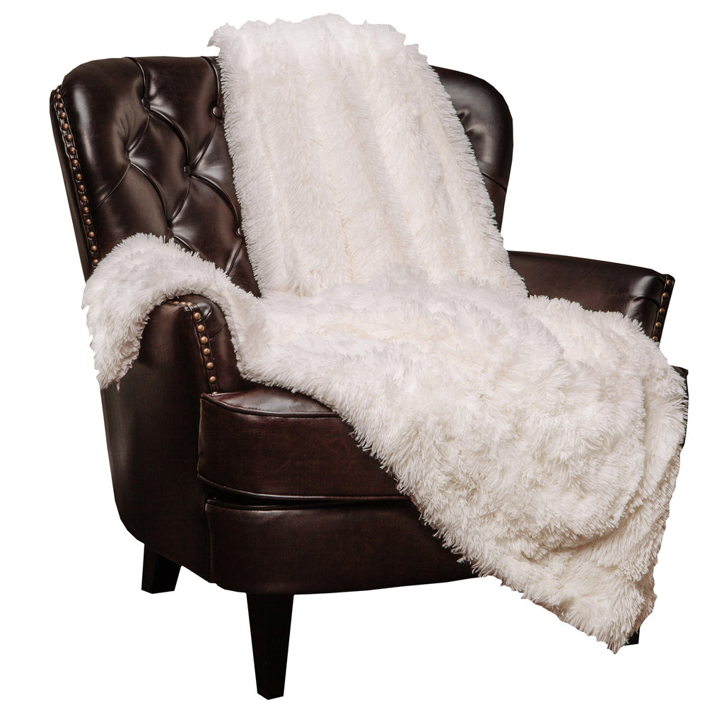 Chanasya Premium Solid Faux Long Fur Throw Blanket - Soft, Fuzzy Throw Blanket - For Bed Or Couch - 108' X 86' (King Size) - W