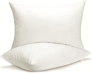 Quba Linen Queen Size Bed Pillows - Set Of 2, Medium Density, Soft And Supportive For Back, Side, And Stomach Sleepers (Queen (P