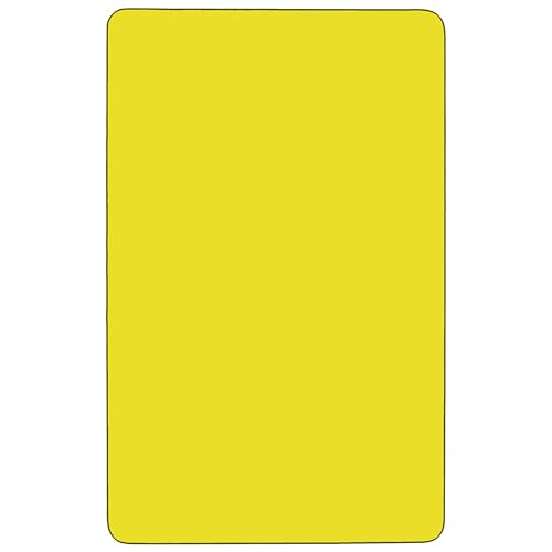Flash Furniture Mobile Rectangular HP Laminate Activity Table with Standard Height Adjustable Legs, 36&quot;W x 72&quot;L, Yellow