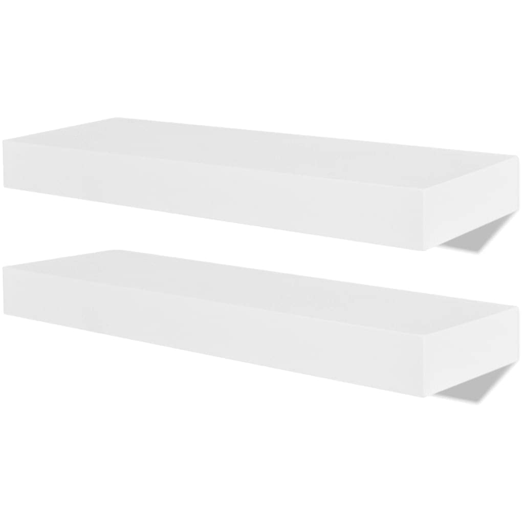 vidaXL 4X Wall Shelves White 15.7&quot; Display Hanging Storage Bookcase Furniture