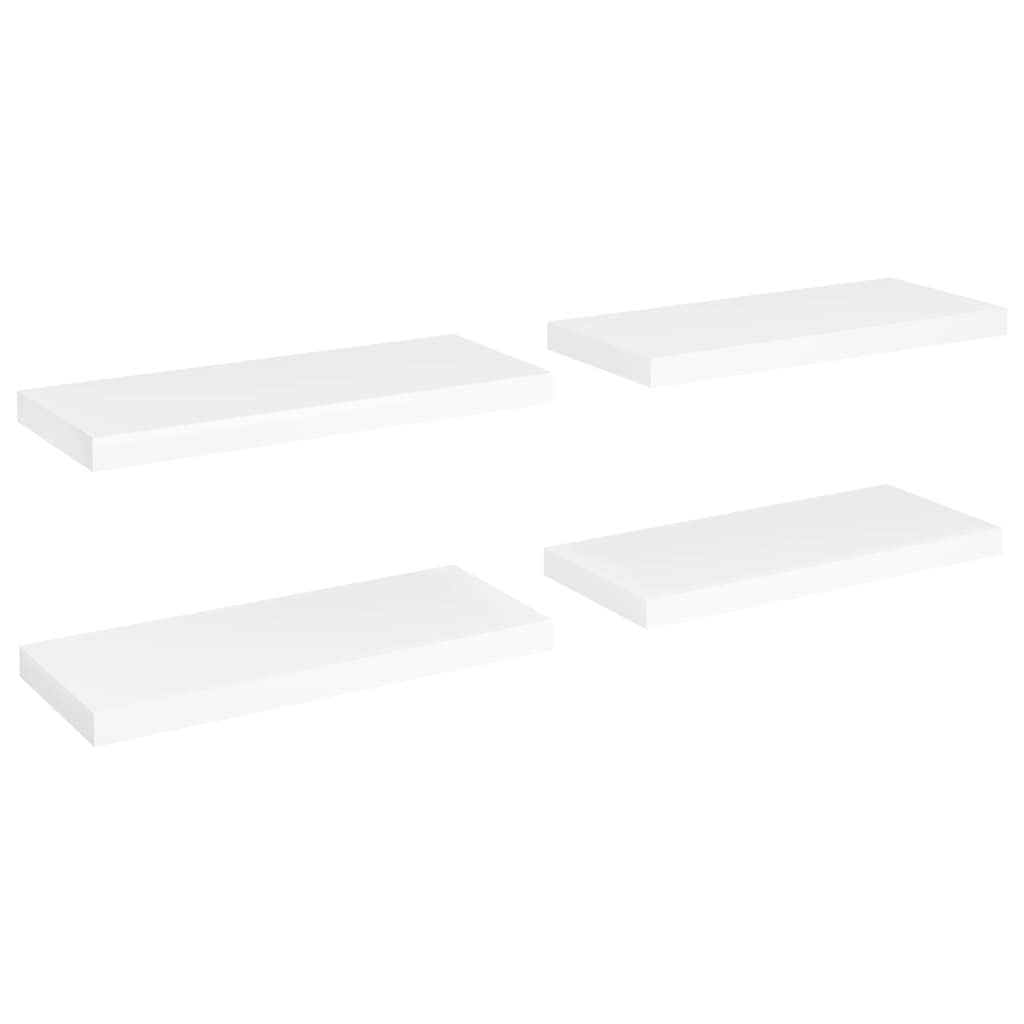 vidaXL Floating Wall Shelves 4 pcs - Modern Invisible Mounted Display Shelves in White, Honeycomb MDF and Metal Frame