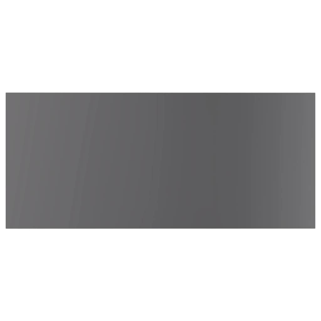 vidaXL Bookshelf Boards - Set of 4, High Gloss Gray, Engineered Wood, 39.4x19.7x0.6