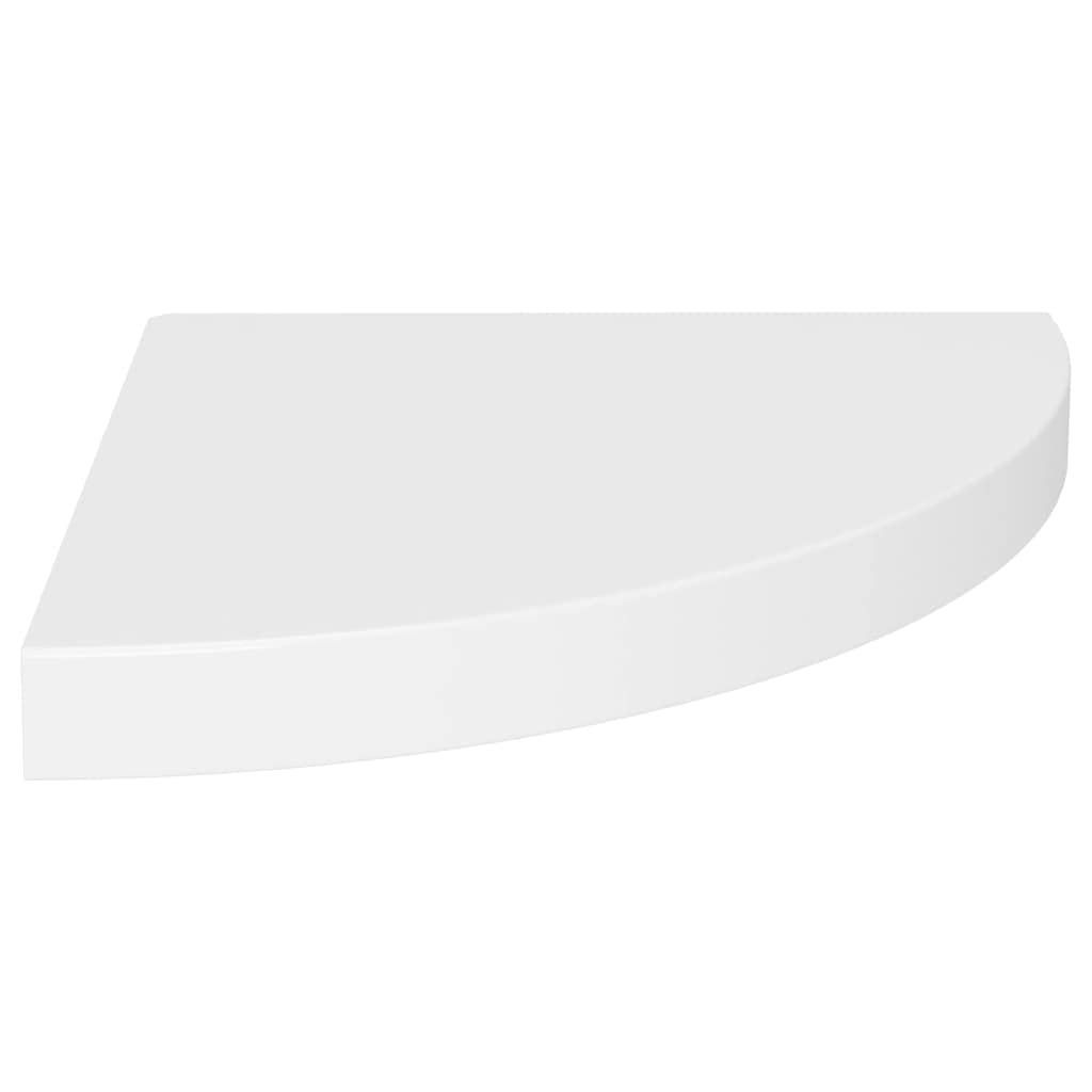 vidaXL Floating Corner Shelf White 13.8&quot;x13.8&quot;x1.5&quot; MDF