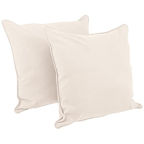 Blazing Needles Corded Twill Floor Pillows (Set of 2), 25&quot;, Natural