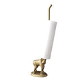 WallCharmers Gold Paper Towel Holder, Metal Toilet or Kitchen Paper Holder for Floor or Countertop, Gold Elephant