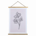 Modern Pink Floral Print Hanger Frame Wall Art