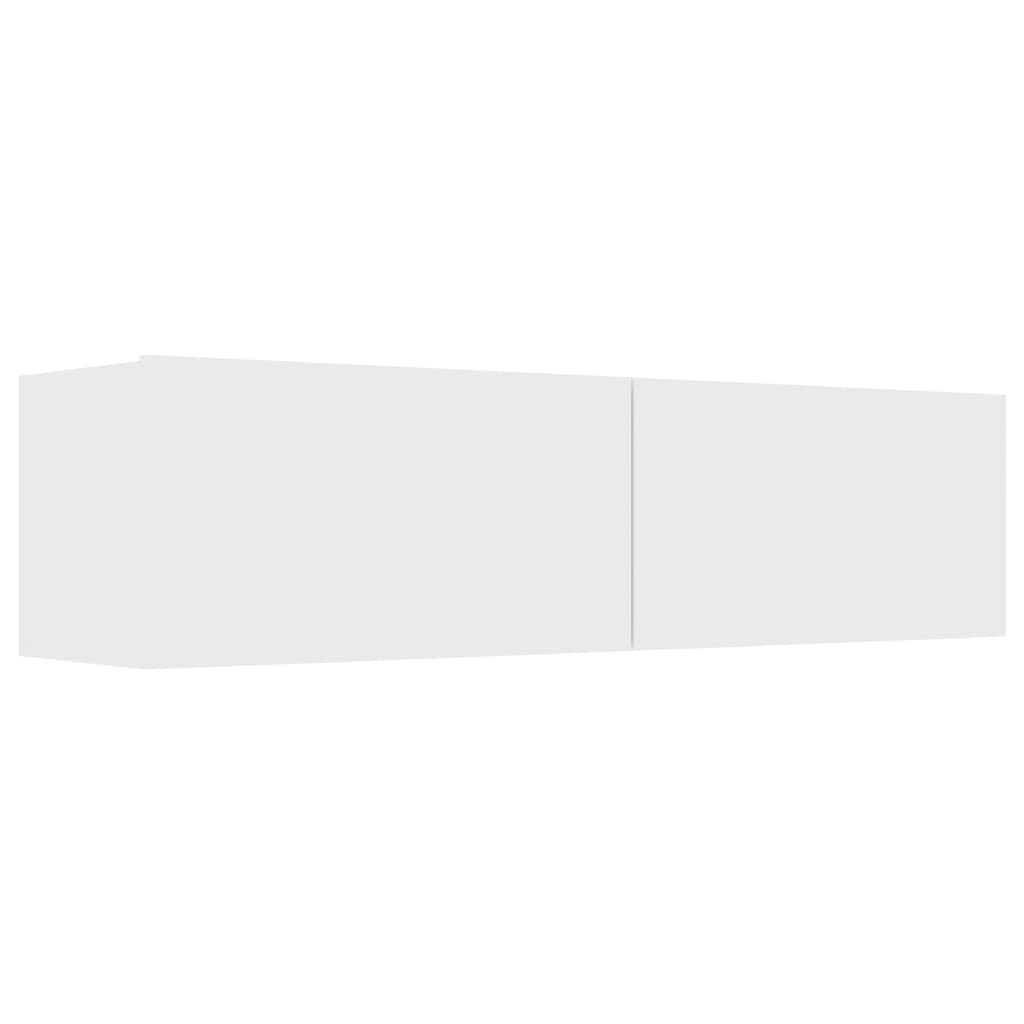 vidaXL TV Cabinet Media Stand Storage Chest Stereo HiFi Display Case TV Bench Table Living Room Home Wooden Furniture White Engineered Wood