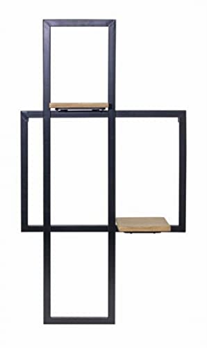 Melrose Modern Home Decorative Wall Shelf 17.5&quot; L x 33.5&quot; H Iron/Wood