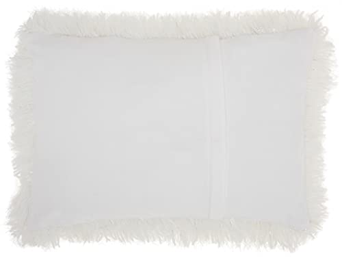 HomeRoots 100% Polyester White Super Shaggy Throw Pillow