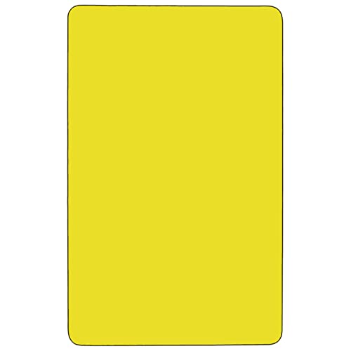 Flash Furniture Wren Mobile 30''W x 72''L Rectangular Yellow HP Laminate Activity Table - Standard Height Adjustable Legs