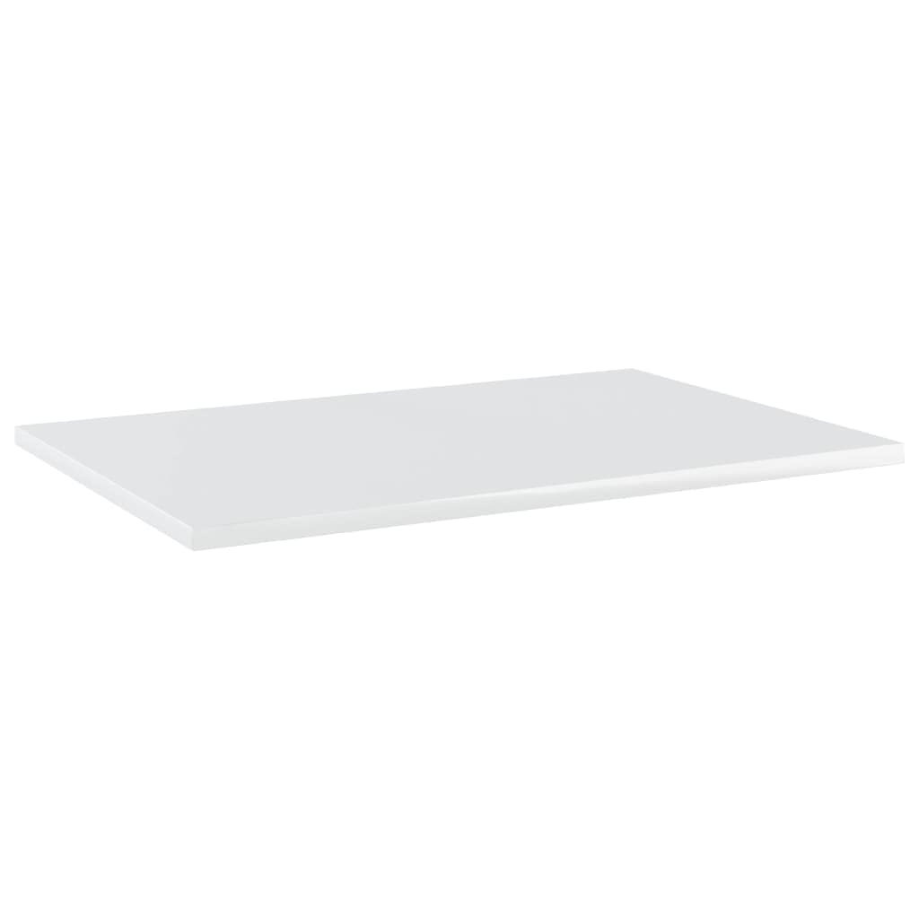 vidaXL White High Gloss Bookshelf Boards, 23.6&quot;x15.7&quot;x0.6&quot; Engineered Wood, Set of 4, Easy to Clean, Space-Saving Storage Solution