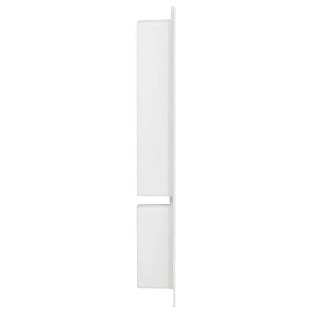 Vidaxl White High Gloss Shower Niche With 2 Compartments And Resin Construction - 16.1"X27.2"X3.5" For Shower Essentials And Decorative Display