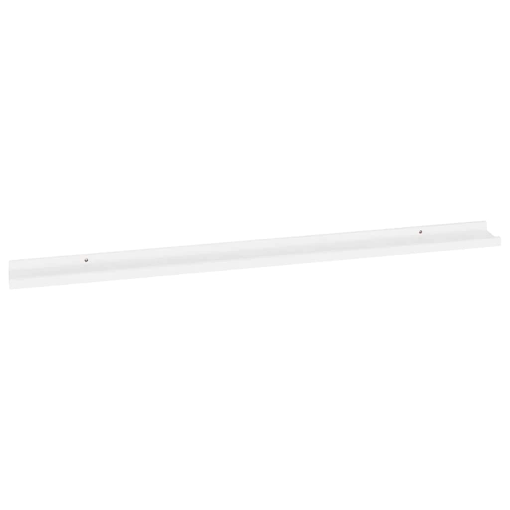 vidaXL White Wall Shelves, Set of 2, Convenient Display Storage, Easy to Clean, Modern Style MDF - Spacious 45.3&quot;x3.5&quot;x1.2&quot;