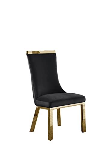 Best Quality Furniture Sc270-277 Dining Set, Black/Gold