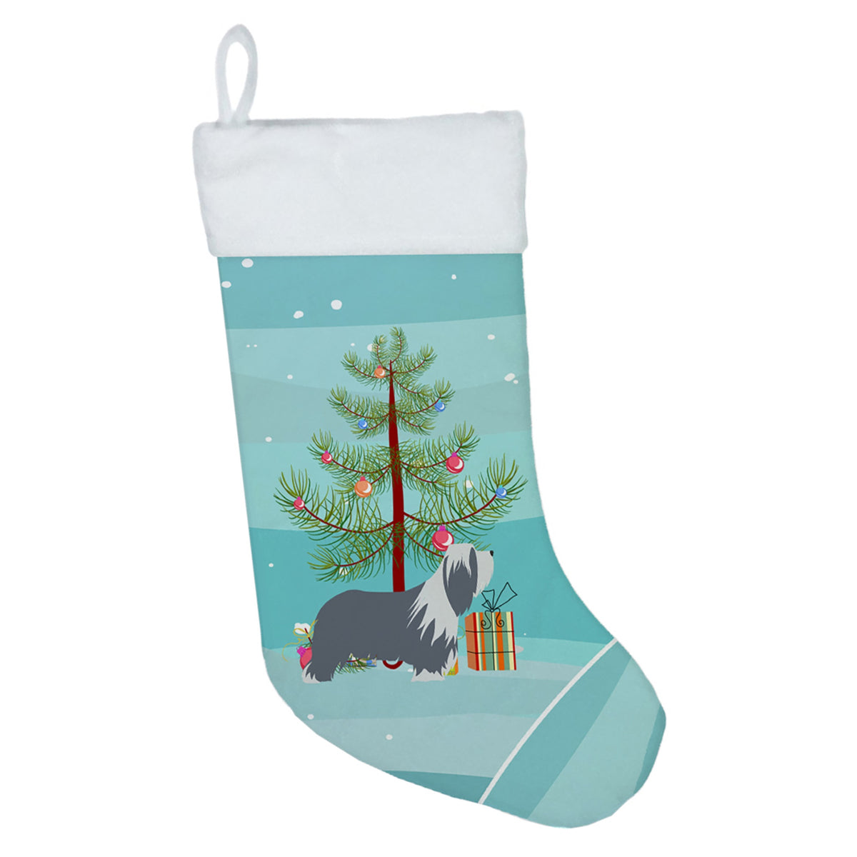 Bearded Collie Dog Merry Christmas Tree Christmas Stocking
