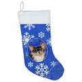 Winter Snowflakes Long Haired Chihuahua Christmas Stocking