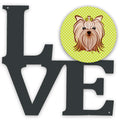Checkerboard Lime Green Yorkie Yorkishire Terrier Metal Wall Artwork Love