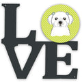Checkerboard Lime Green Maltese Metal Wall Artwork Love