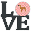 Boxer Checkerboard Pink Metal Wall Artwork Love