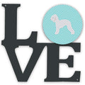 Bedlington Terrier  Checkerboard Blue Metal Wall Artwork Love