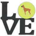 Boxer Checkerboard Green Metal Wall Artwork Love
