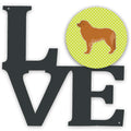 Leonberger Checkerboard Green Metal Wall Artwork Love