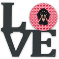 Smooth Black And Tan Dachshund Metal Wall Artwork Love