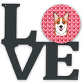 Red Corgi Metal Wall Artwork Love