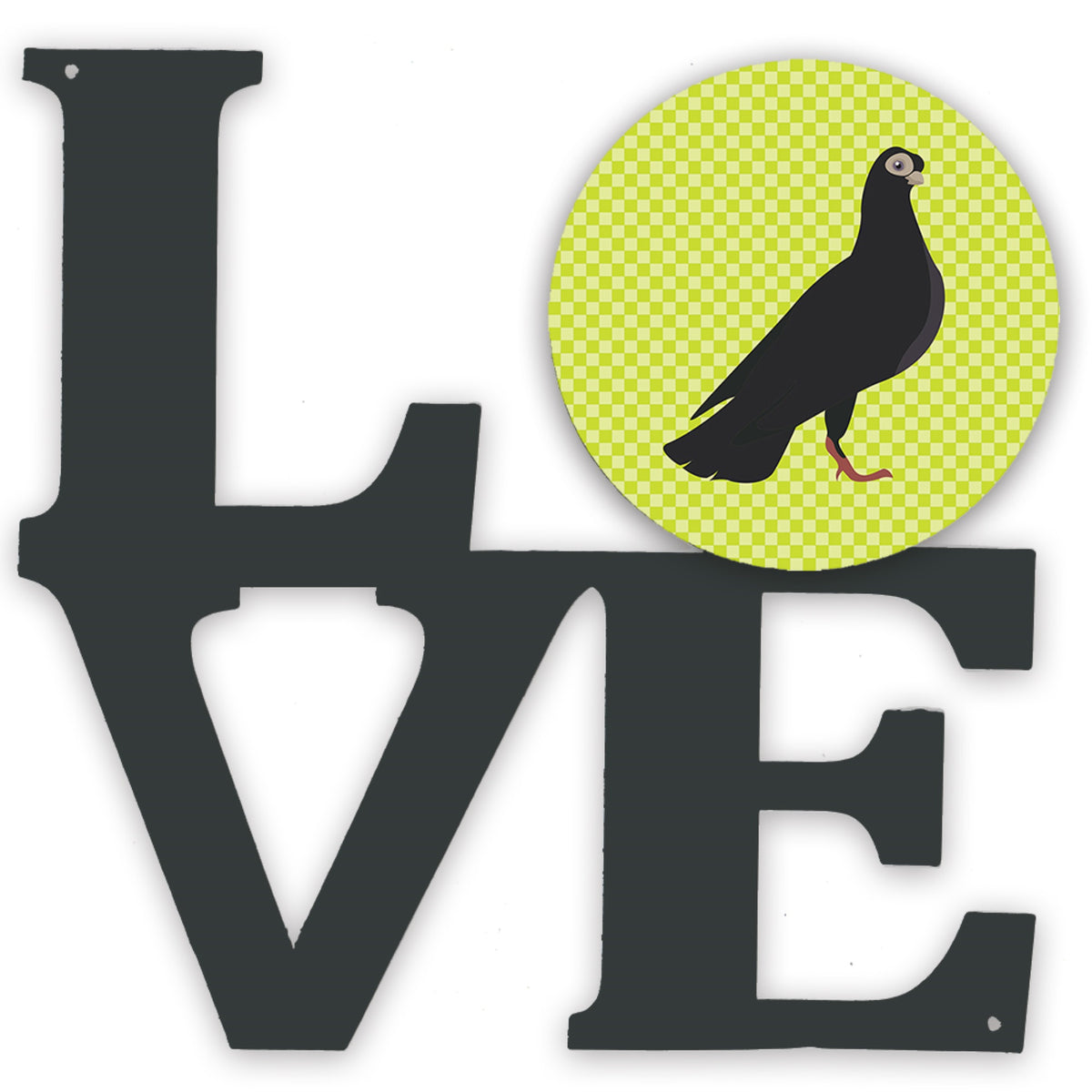 Budapest Highflyer Pigeon Green Metal Wall Artwork Love