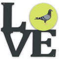 Racing Pigeon Green Metal Wall Artwork Love
