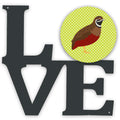 Chinese Painted Or King Quail Green Metal Wall Artwork Love