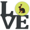 Tan Rabbit Green Metal Wall Artwork Love