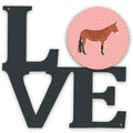 Mule Pink Check Metal Wall Artwork Love