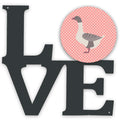 Buff Grey Back Goose Pink Check Metal Wall Artwork Love