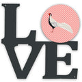 Silver Pheasant Pink Check Metal Wall Artwork Love