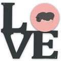 Vietnamese Potbellied Pig Pink Check Metal Wall Artwork Love