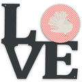 Silver Fantail Pigeon Pink Check Metal Wall Artwork Love