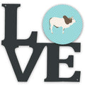 Malvi Cow Blue Check Metal Wall Artwork Love