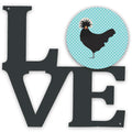 Polish Poland Chicken Blue Check Metal Wall Artwork Love