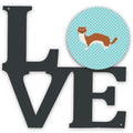 Weasel Blue Check Metal Wall Artwork Love
