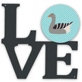 Pilgrim Goose Blue Check Metal Wall Artwork Love