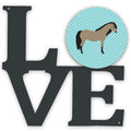 Welsh Pony Horse Blue Check Metal Wall Artwork Love