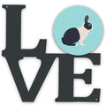 Dutch Rabbit Blue Check Metal Wall Artwork Love