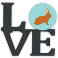 Rex Rabbit Blue Check Metal Wall Artwork Love