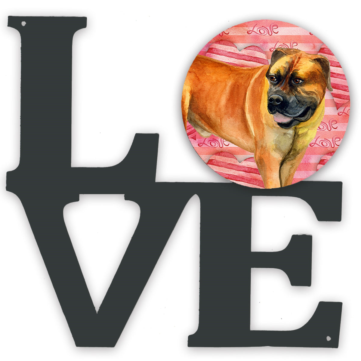Boerboel Mastiff Love Metal Wall Artwork Love