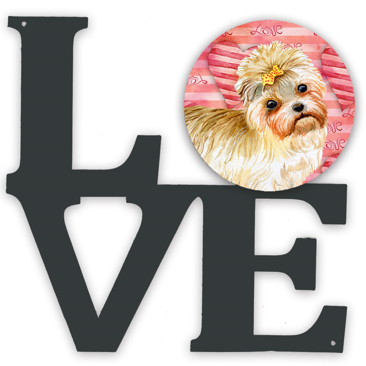 Morkie Love Metal Wall Artwork Love