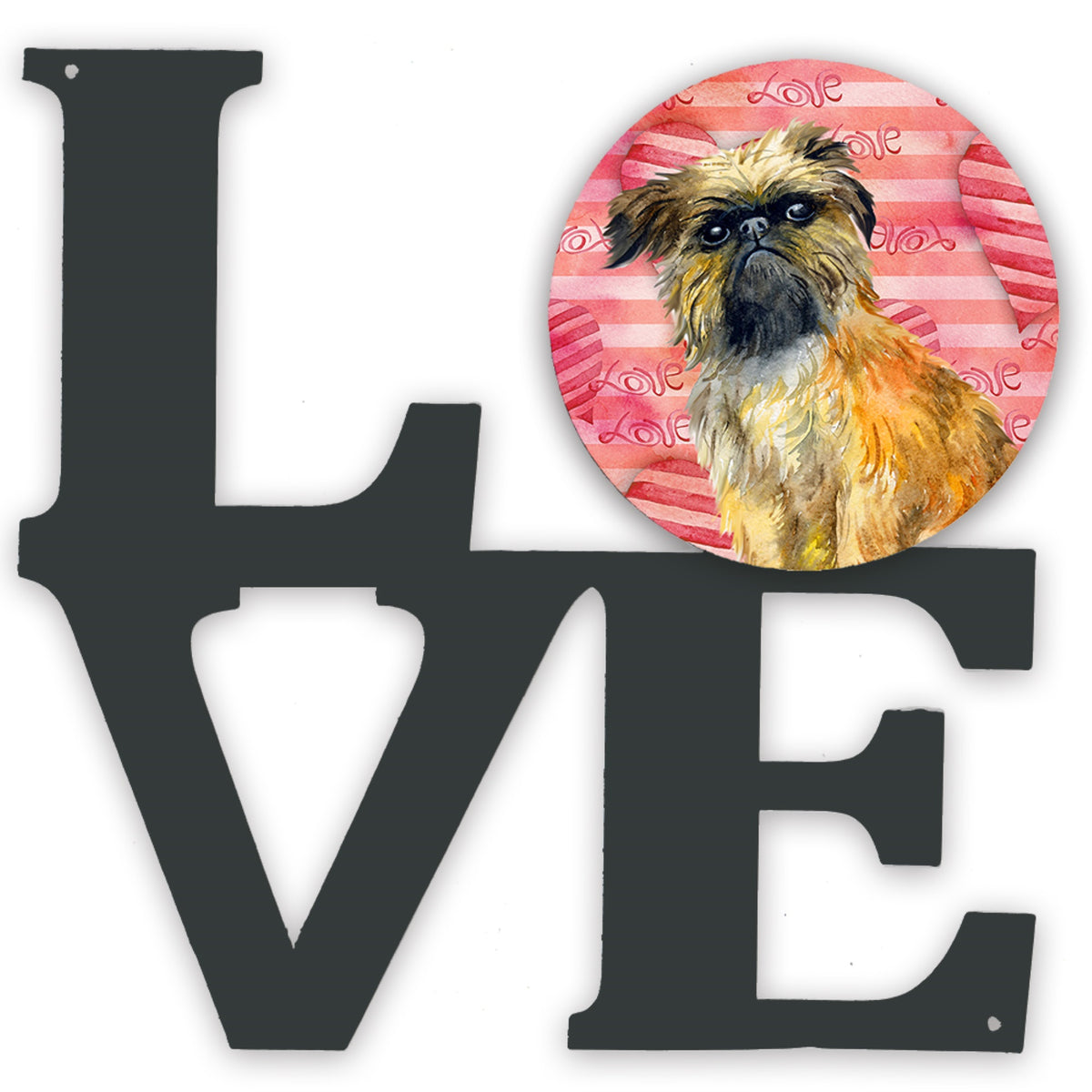 Brussels Griffon Love Metal Wall Artwork Love