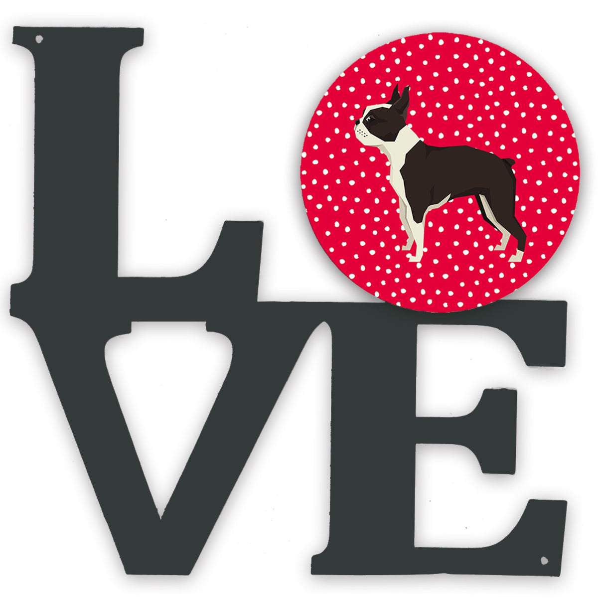 Boston Terrier Love Metal Wall Artwork Love